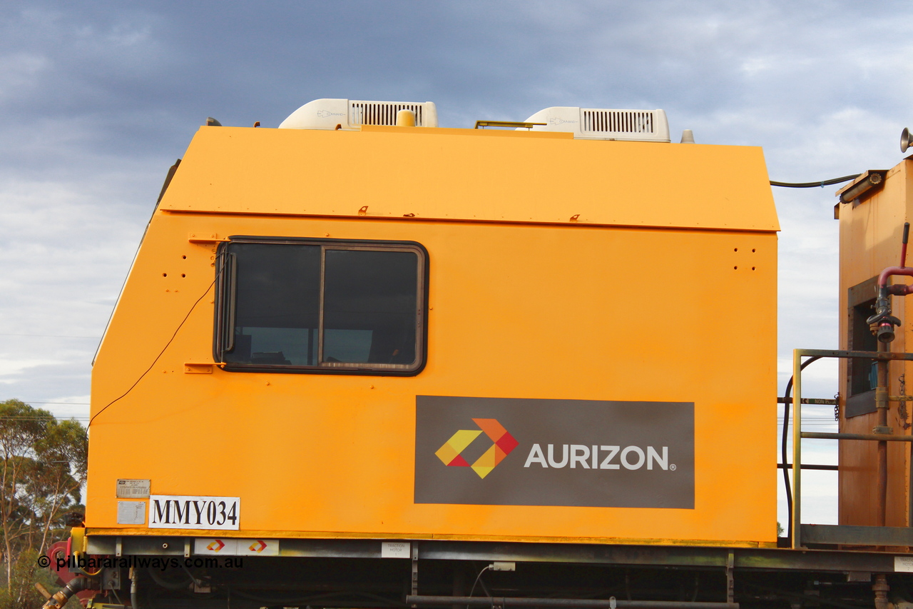 160412 IMG 7334
Parkeston, Aurizon rail grinder MMY type MMY 034, built in the USA by Loram as RG331 ~2004, imported into Australia by Queensland Rail, now Aurizon, in April 2009, detail picture. Peter Donaghy image.
Keywords: Peter-D-Image;MMY-type;MMY034;Loram-USA;RG331;rail-grinder;detail-image;