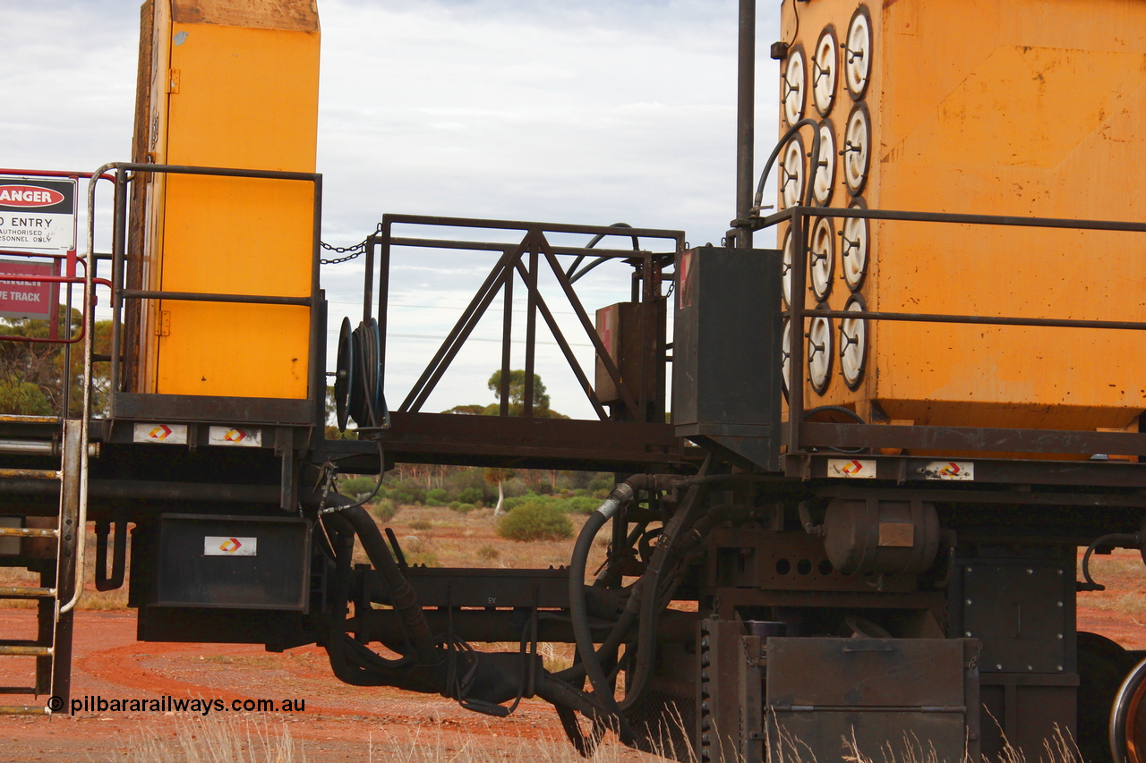 160412 IMG 7385
Parkeston, Aurizon rail grinder MMY type MMY 034, built in the USA by Loram as RG331 ~2004, imported into Australia by Queensland Rail, now Aurizon, in April 2009, detail picture. Peter Donaghy image.
Keywords: Peter-D-Image;MMY-type;MMY034;Loram-USA;RG331;rail-grinder;detail-image;