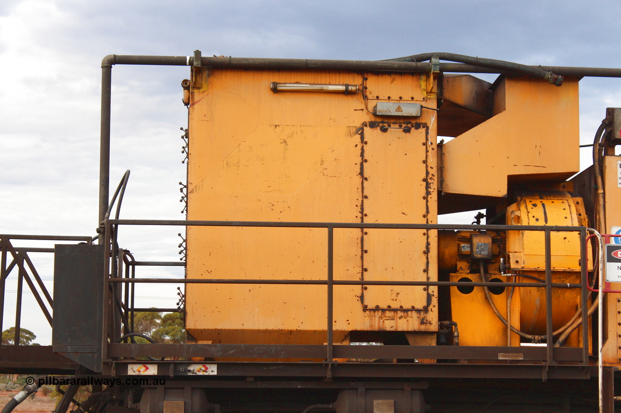 160412 IMG 7388
Parkeston, Aurizon rail grinder MMY type MMY 034, built in the USA by Loram as RG331 ~2004, imported into Australia by Queensland Rail, now Aurizon, in April 2009, detail picture. Peter Donaghy image.
Keywords: Peter-D-Image;MMY-type;MMY034;Loram-USA;RG331;rail-grinder;detail-image;