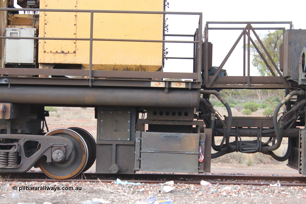 160412 IMG 7397
Parkeston, Aurizon rail grinder MMY type MMY 034, built in the USA by Loram as RG331 ~2004, imported into Australia by Queensland Rail, now Aurizon, in April 2009, detail picture. Peter Donaghy image.
Keywords: Peter-D-Image;MMY-type;MMY034;Loram-USA;RG331;rail-grinder;detail-image;