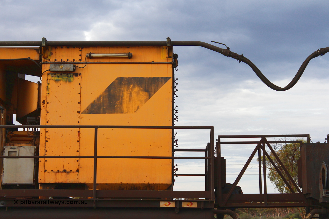 160412 IMG 7398
Parkeston, Aurizon rail grinder MMY type MMY 034, built in the USA by Loram as RG331 ~2004, imported into Australia by Queensland Rail, now Aurizon, in April 2009, detail picture. Peter Donaghy image.
Keywords: Peter-D-Image;MMY-type;MMY034;Loram-USA;RG331;rail-grinder;detail-image;