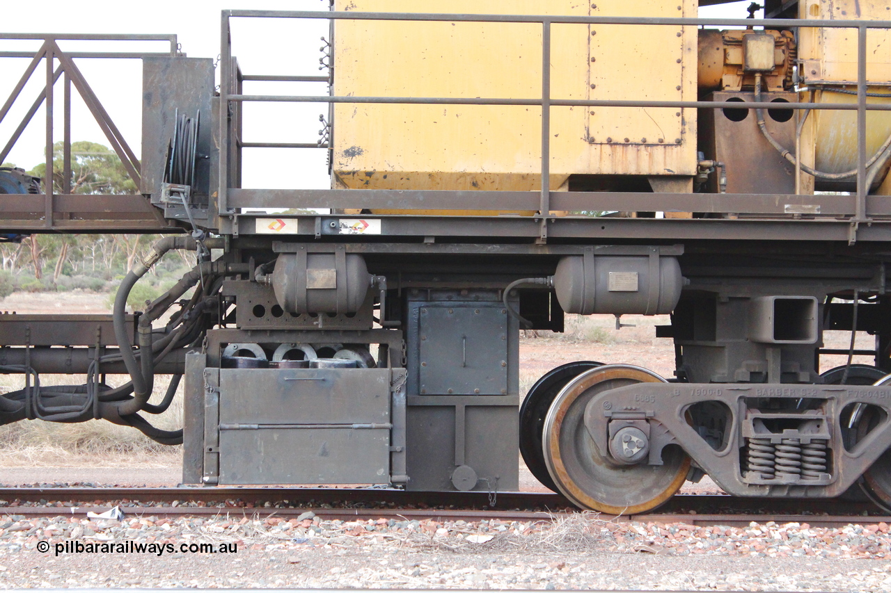 160412 IMG 7399
Parkeston, Aurizon rail grinder MMY type MMY 034, built in the USA by Loram as RG331 ~2004, imported into Australia by Queensland Rail, now Aurizon, in April 2009, detail picture. Peter Donaghy image.
Keywords: Peter-D-Image;MMY-type;MMY034;Loram-USA;RG331;rail-grinder;detail-image;