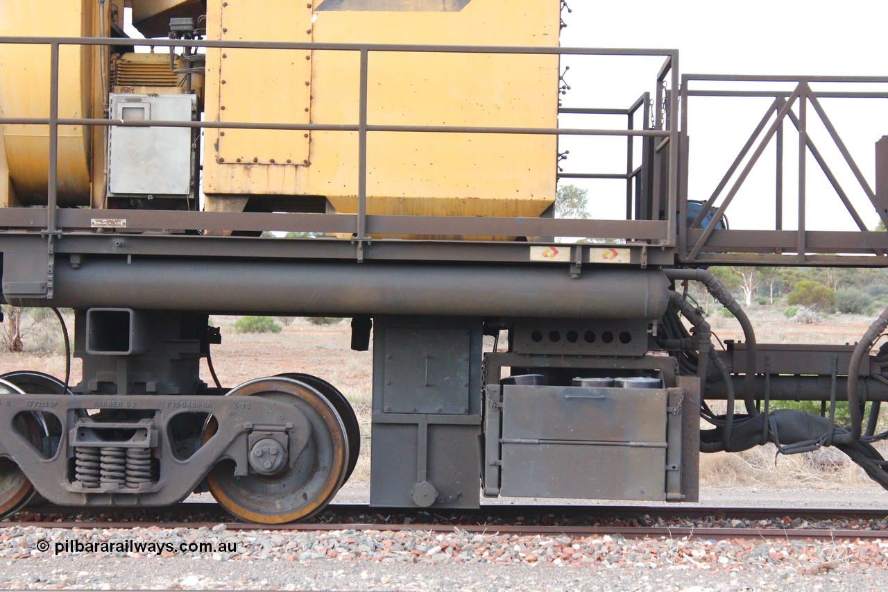 160412 IMG 7411
Parkeston, Aurizon rail grinder MMY type MMY 034, built in the USA by Loram as RG331 ~2004, imported into Australia by Queensland Rail, now Aurizon, in April 2009, detail picture. Peter Donaghy image.
Keywords: Peter-D-Image;MMY-type;MMY034;Loram-USA;RG331;rail-grinder;detail-image;