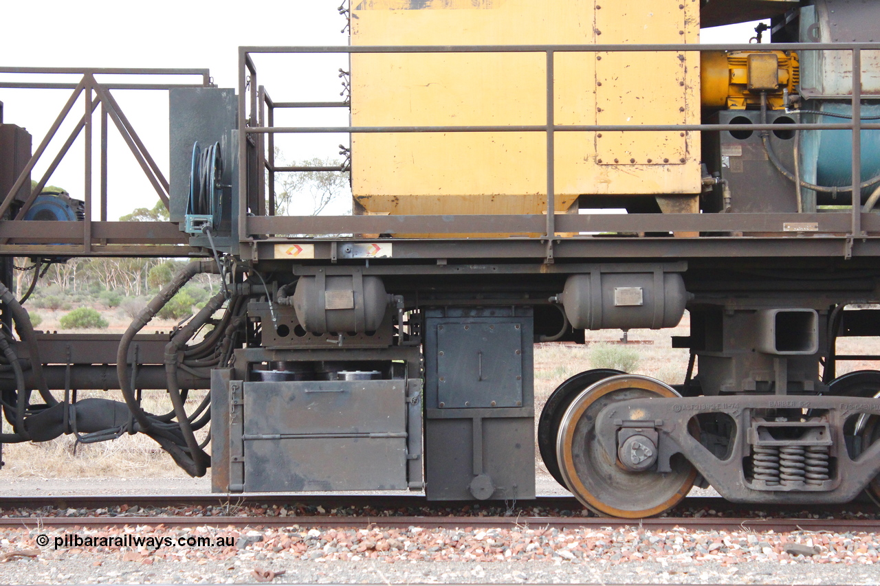 160412 IMG 7413
Parkeston, Aurizon rail grinder MMY type MMY 034, built in the USA by Loram as RG331 ~2004, imported into Australia by Queensland Rail, now Aurizon, in April 2009, detail picture. Peter Donaghy image.
Keywords: Peter-D-Image;MMY-type;MMY034;Loram-USA;RG331;rail-grinder;detail-image;