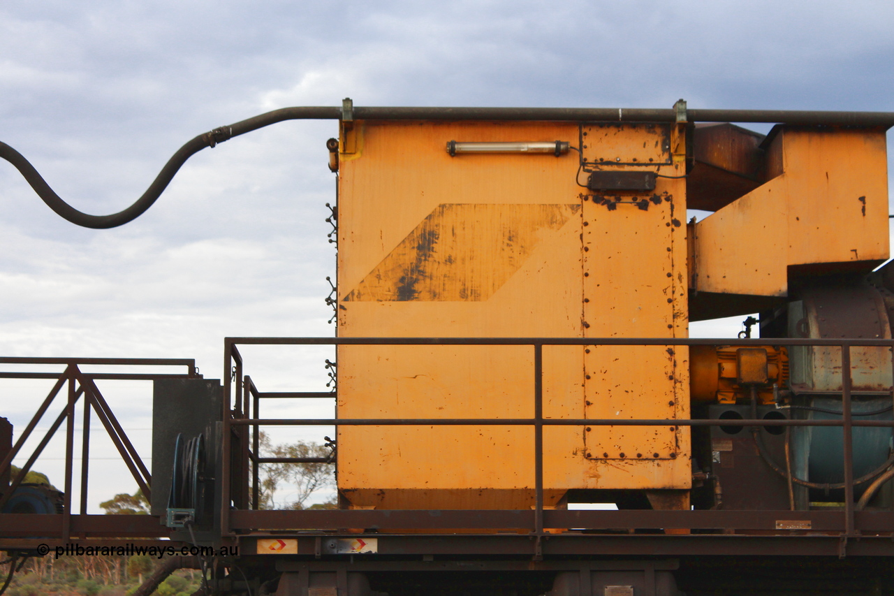 160412 IMG 7414
Parkeston, Aurizon rail grinder MMY type MMY 034, built in the USA by Loram as RG331 ~2004, imported into Australia by Queensland Rail, now Aurizon, in April 2009, detail picture. Peter Donaghy image.
Keywords: Peter-D-Image;MMY-type;MMY034;Loram-USA;RG331;rail-grinder;detail-image;