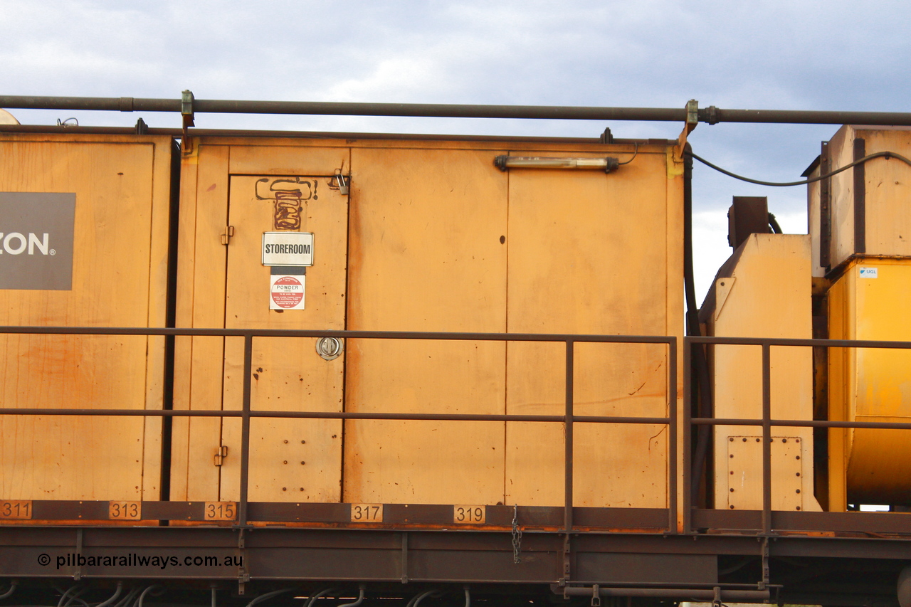 160412 IMG 7422
Parkeston, Aurizon rail grinder MMY type MMY 034, built in the USA by Loram as RG331 ~2004, imported into Australia by Queensland Rail, now Aurizon, in April 2009, detail picture. Peter Donaghy image.
Keywords: Peter-D-Image;MMY-type;MMY034;Loram-USA;RG331;rail-grinder;detail-image;