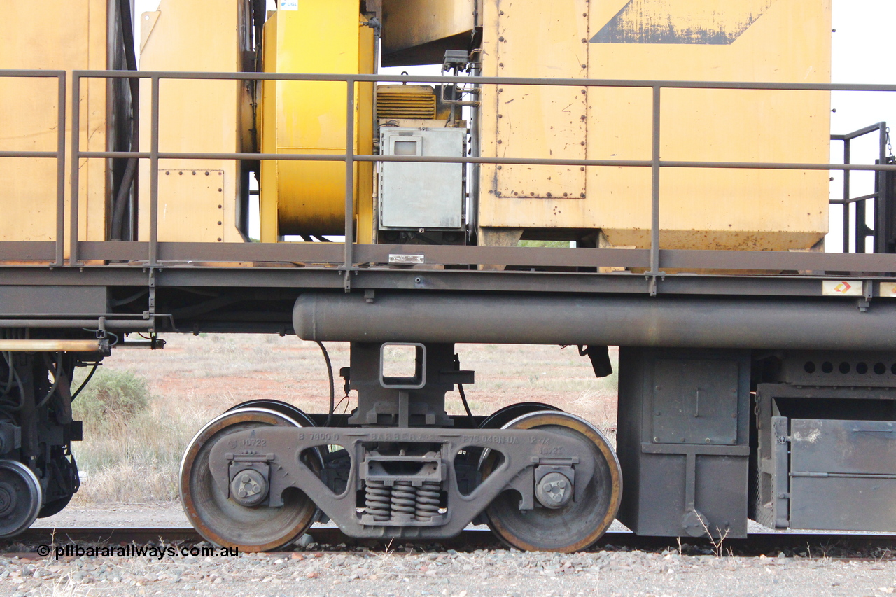 160412 IMG 7423
Parkeston, Aurizon rail grinder MMY type MMY 034, built in the USA by Loram as RG331 ~2004, imported into Australia by Queensland Rail, now Aurizon, in April 2009, detail picture. Peter Donaghy image.
Keywords: Peter-D-Image;MMY-type;MMY034;Loram-USA;RG331;rail-grinder;detail-image;