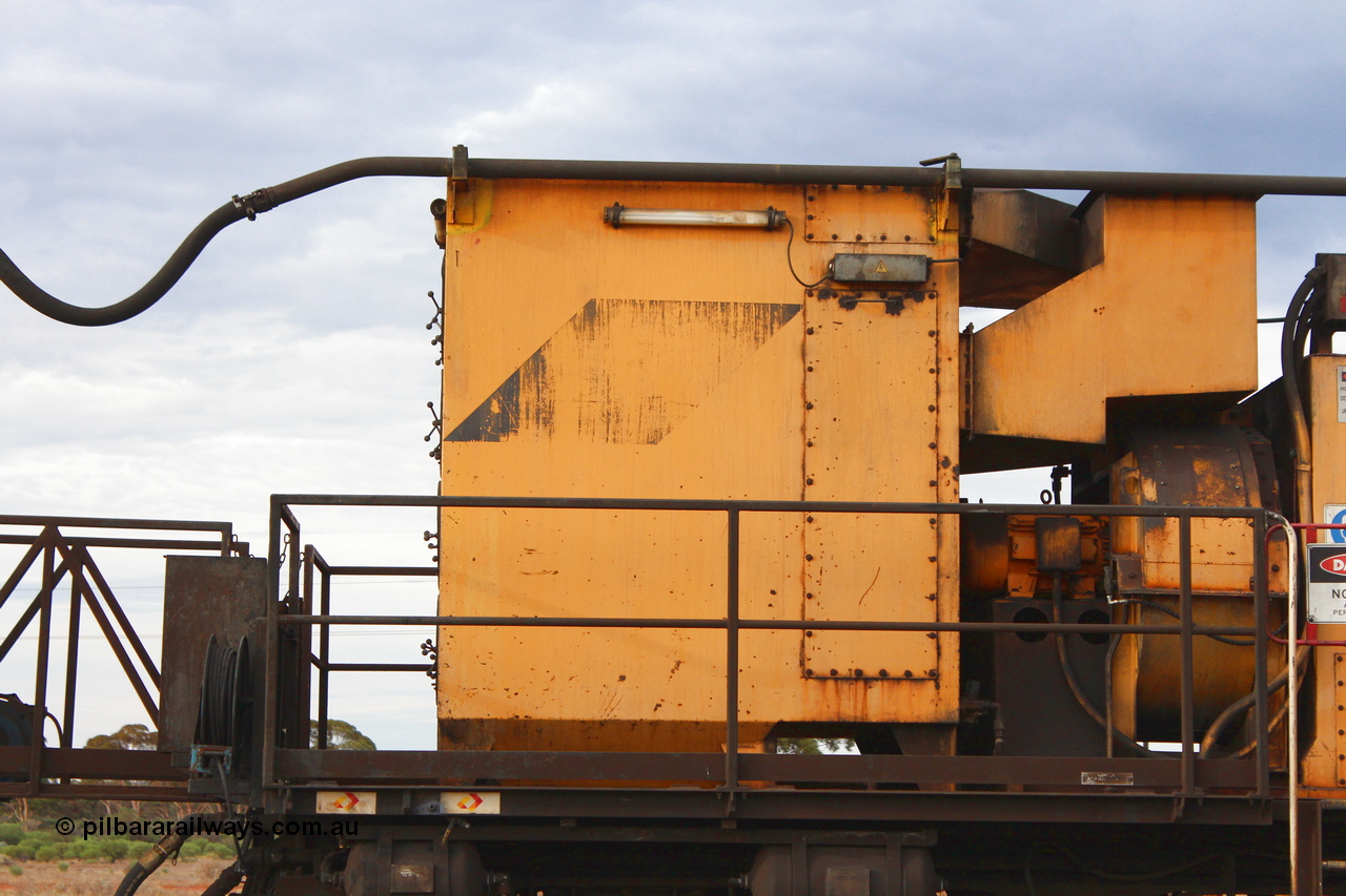 160412 IMG 7428
Parkeston, Aurizon rail grinder MMY type MMY 034, built in the USA by Loram as RG331 ~2004, imported into Australia by Queensland Rail, now Aurizon, in April 2009, detail picture. Peter Donaghy image.
Keywords: Peter-D-Image;MMY-type;MMY034;Loram-USA;RG331;rail-grinder;detail-image;