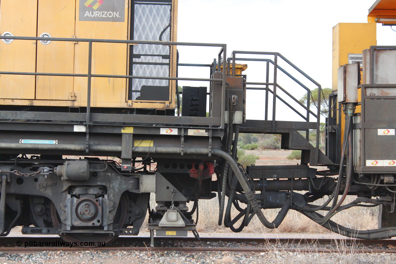 160412 IMG 7454
Parkeston, Aurizon rail grinder MMY type MMY 034, built in the USA by Loram as RG331 ~2004, imported into Australia by Queensland Rail, now Aurizon, in April 2009, detail picture. Peter Donaghy image.
Keywords: Peter-D-Image;MMY-type;MMY034;Loram-USA;RG331;rail-grinder;detail-image;