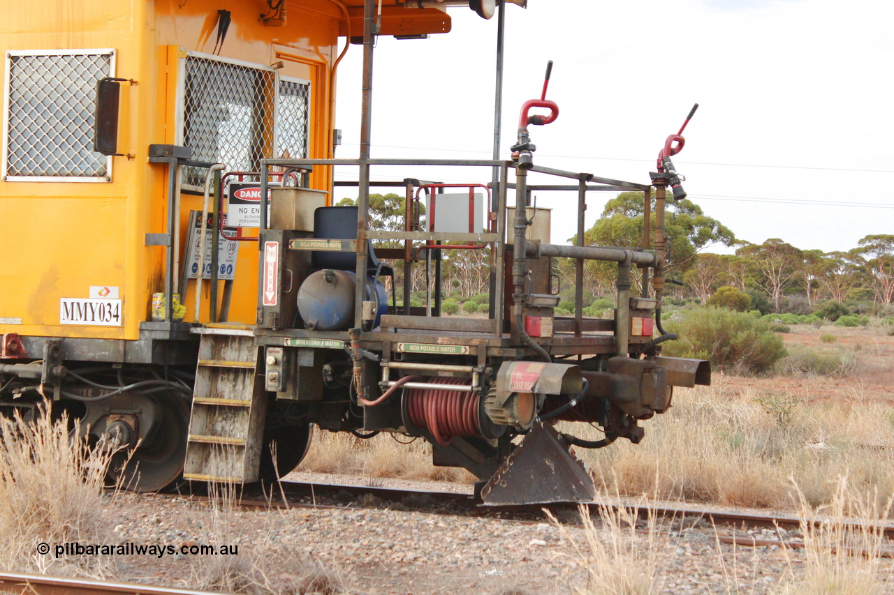 160412 IMG 7463
Parkeston, Aurizon rail grinder MMY type MMY 034, built in the USA by Loram as RG331 ~2004, imported into Australia by Queensland Rail, now Aurizon, in April 2009, detail picture. Peter Donaghy image.
Keywords: Peter-D-Image;MMY-type;MMY034;Loram-USA;RG331;rail-grinder;detail-image;