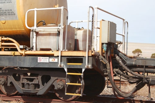 160409 IMG 7066
Parkeston, Aurizon rail grinder MMY type MMY 034, built in the USA by Loram as RG331 ~2004, imported into Australia by Queensland Rail, now Aurizon, in April 2009, detail picture. Peter Donaghy image.
Keywords: Peter-D-Image;MMY-type;MMY034;Loram-USA;RG331;rail-grinder;detail-image;