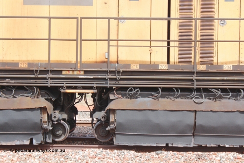 160409 IMG 7179
Parkeston, Aurizon rail grinder MMY type MMY 034, built in the USA by Loram as RG331 ~2004, imported into Australia by Queensland Rail, now Aurizon, in April 2009, detail picture. Peter Donaghy image.
Keywords: Peter-D-Image;MMY-type;MMY034;Loram-USA;RG331;rail-grinder;detail-image;