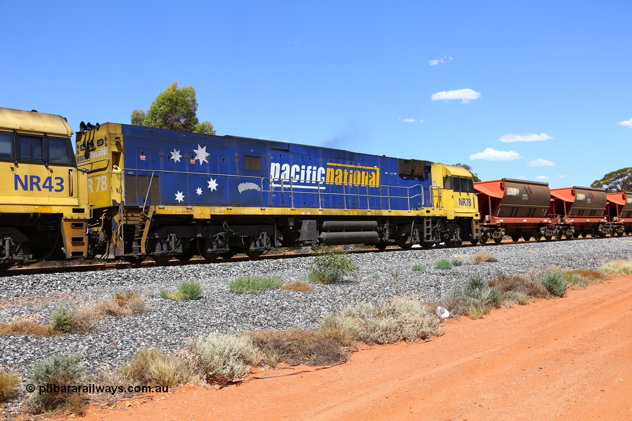 190107 0535
Binduli, Mineral Resources empty iron ore train 2034 with third unit Pacific National NR class loco NR 78 with serial 7250-02 / 97-280 a Goninan Bassendean WA built GE model Cv40-9i model locomotive with 4000 horsepower originally built for the National Rail Corporation.
Keywords: NR-class;NR78;Goninan-Bassendean-WA;GE;Cv40-9i;7250-02/97-280;