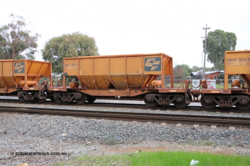 140601 4463
Woodbridge, empty Carina bound iron ore train #1035, CFCLA leased CHCH type waggon CHCH 7654 these waggons were rebuilt between 2010 and 2012 by Bluebird Rail Operations SA from former Goldsworthy Mining hopper waggons originally built by Tomlinson WA and Scotts of Ipswich Qld back in the 60's to early 80's. June 1, 2014.
Keywords: CHCH-type;CHCH7654;Bluebird-Rail-Operations-SA;2010/201-54;