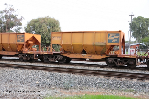 140601 4487
Woodbridge, empty Carina bound iron ore train #1035, CFCLA leased CHCH type waggon CHCH 7689 these waggons were rebuilt between 2010 and 2012 by Bluebird Rail Operations SA from former Goldsworthy Mining hopper waggons originally built by Tomlinson WA and Scotts of Ipswich Qld back in the 60's to early 80's. June 1, 2014.
Keywords: CHCH-type;CHCH7689;Bluebird-Rail-Operations-SA;2010/201-89;