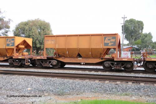 140601 4504
Woodbridge, empty Carina bound iron ore train #1035, CFCLA leased CHCH type waggon CHCH 7792 these waggons were rebuilt between 2010 and 2012 by Bluebird Rail Operations SA from former Goldsworthy Mining hopper waggons originally built by Tomlinson WA and Scotts of Ipswich Qld back in the 60's to early 80's. June 1, 2014.
Keywords: CHCH-type;CHCH7792;Bluebird-Rail-Operations-SA;2010/201-192;