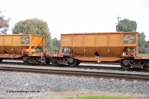 140601 4505
Woodbridge, empty Carina bound iron ore train #1035, CFCLA leased CHCH type waggon CHCH 7782 these waggons were rebuilt between 2010 and 2012 by Bluebird Rail Operations SA from former Goldsworthy Mining hopper waggons originally built by Tomlinson WA and Scotts of Ipswich Qld back in the 60's to early 80's. June 1, 2014.
Keywords: CHCH-type;CHCH7782;Bluebird-Rail-Operations-SA;2010/201-182;