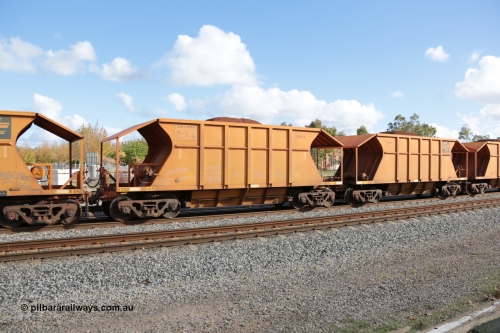 140601 4617
Midland, loaded iron ore train #1030 heading to Kwinana, CFCLA leased CHEY type waggon CHEY 8059 one pair of 120 bar coupled pairs built by Bluebird Rail Operations SA in 2011-12. June 1, 2014.
Keywords: CHEY-type;CHEY8059;Bluebird-Rail-Operations-SA;2011/120-59;