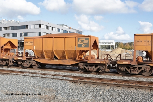 140601 4638
Midland, loaded iron ore train #1030 heading to Kwinana, CFCLA leased CHCH type waggon CHCH 7799 these waggons were rebuilt between 2010 and 2012 by Bluebird Rail Operations SA from former Goldsworthy Mining hopper waggons originally built by Tomlinson WA and Scotts of Ipswich Qld back in the 60's to early 80's. June 1, 2014.
Keywords: CHCH-type;CHCH7799;Bluebird-Rail-Operations-SA;2010/201-199;