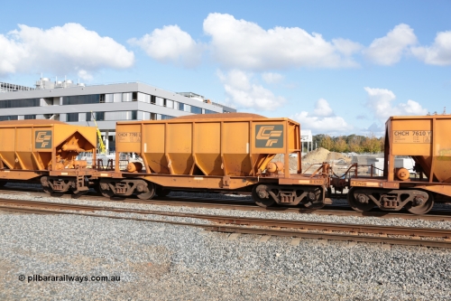 140601 4644
Midland, loaded iron ore train #1030 heading to Kwinana, CFCLA leased CHCH type waggon CHCH 7788 these waggons were rebuilt between 2010 and 2012 by Bluebird Rail Operations SA from former Goldsworthy Mining hopper waggons originally built by Tomlinson WA and Scotts of Ipswich Qld back in the 60's to early 80's. June 1, 2014.
Keywords: CHCH-type;CHCH7788;Bluebird-Rail-Operations-SA;2010/201-188;