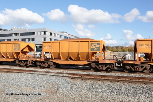140601 4645
Midland, loaded iron ore train #1030 heading to Kwinana, CFCLA leased CHCH type waggon CHCH 7739 these waggons were rebuilt between 2010 and 2012 by Bluebird Rail Operations SA from former Goldsworthy Mining hopper waggons originally built by Tomlinson WA and Scotts of Ipswich Qld back in the 60's to early 80's. 1st June 2014.
Keywords: CHCH-type;CHCH7739;Bluebird-Rail-Operations-SA;2010/201-139;