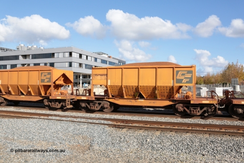 140601 4648
Midland, loaded iron ore train #1030 heading to Kwinana, CFCLA leased CHCH type waggon CHCH 7674 these waggons were rebuilt between 2010 and 2012 by Bluebird Rail Operations SA from former Goldsworthy Mining hopper waggons originally built by Tomlinson WA and Scotts of Ipswich Qld back in the 60's to early 80's. June 1, 2014.
Keywords: CHCH-type;CHCH7674;Bluebird-Rail-Operations-SA;2010/201-74;