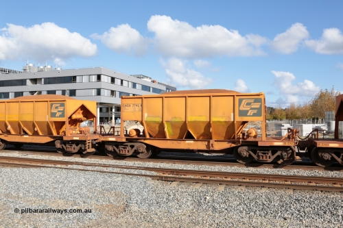 140601 4651
Midland, loaded iron ore train #1030 heading to Kwinana, CFCLA leased CHCH type waggon CHCH 7741 these waggons were rebuilt between 2010 and 2012 by Bluebird Rail Operations SA from former Goldsworthy Mining hopper waggons originally built by Tomlinson WA and Scotts of Ipswich Qld back in the 60's to early 80's. June 1, 2014.
Keywords: CHCH-type;CHCH7741;Bluebird-Rail-Operations-SA;2010/201-141;