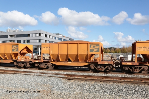 140601 4667
Midland, loaded iron ore train #1030 heading to Kwinana, CFCLA leased CHCH type waggon CHCH 7694 these waggons were rebuilt between 2010 and 2012 by Bluebird Rail Operations SA from former Goldsworthy Mining hopper waggons originally built by Tomlinson WA and Scotts of Ipswich Qld back in the 60's to early 80's. June 1, 2014.
Keywords: CHCH-type;CHCH7694;Bluebird-Rail-Operations-SA;2010/201-94;