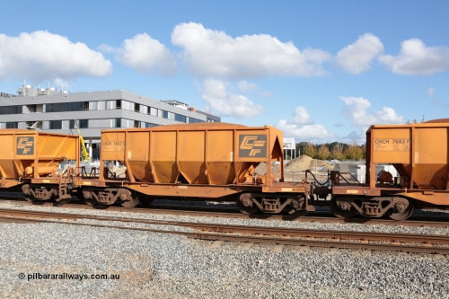 140601 4669
Midland, loaded iron ore train #1030 heading to Kwinana, CFCLA leased CHCH type waggon CHCH 7667 these waggons were rebuilt between 2010 and 2012 by Bluebird Rail Operations SA from former Goldsworthy Mining hopper waggons originally built by Tomlinson WA and Scotts of Ipswich Qld back in the 60's to early 80's. June 1, 2014.
Keywords: CHCH-type;CHCH7667;Bluebird-Rail-Operations-SA;2010/201-67;