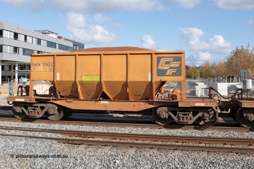 140601 4683
Midland, loaded iron ore train #1030 heading to Kwinana, CFCLA leased CHCH type waggon CHCH 7752 these waggons were rebuilt between 2010 and 2012 by Bluebird Rail Operations SA from former Goldsworthy Mining hopper waggons originally built by Tomlinson WA and Scotts of Ipswich Qld back in the 60's to early 80's. June 1, 2014.
Keywords: CHCH-type;CHCH7752;Bluebird-Rail-Operations-SA;2010/201-152;