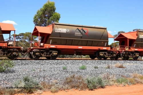 190107 0558
Binduli, on empty Mineral Resources Ltd iron ore train service from Esperance to Koolyanobbing 2034 with MRL's MHPY type iron ore waggon MHPY 00141 built by CSR Yangtze Co China serial 2014/382-141 in 2014 as a batch of 382 units, these bottom discharge hopper waggons are operated in 'married' pairs.
Keywords: MHPY-type;MHPY00141;2014/382-141;CSR-Yangtze-Rolling-Stock-Co-China;