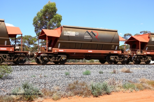 190107 0566
Binduli, on empty Mineral Resources Ltd iron ore train service from Esperance to Koolyanobbing 2034 with MRL's MHPY type iron ore waggon MHPY 00119 built by CSR Yangtze Co China serial 2014/382-119 in 2014 as a batch of 382 units, these bottom discharge hopper waggons are operated in 'married' pairs.
Keywords: MHPY-type;MHPY00119;2014/382-119;CSR-Yangtze-Rolling-Stock-Co-China;