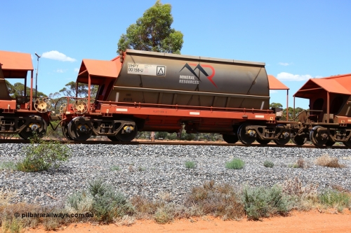 190107 0605
Binduli, on empty Mineral Resources Ltd iron ore train service from Esperance to Koolyanobbing 2034 with MRL's MHPY type iron ore waggon MHPY 00158 built by CSR Yangtze Co China serial 2014/382-158 in 2014 as a batch of 382 units, these bottom discharge hopper waggons are operated in 'married' pairs.
Keywords: MHPY-type;MHPY00158;2014/382-158;CSR-Yangtze-Rolling-Stock-Co-China;