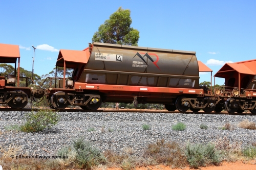 190107 0608
Binduli, on empty Mineral Resources Ltd iron ore train service from Esperance to Koolyanobbing 2034 with MRL's MHPY type iron ore waggon MHPY 00186 built by CSR Yangtze Co China serial 2014/382-186 in 2014 as a batch of 382 units, these bottom discharge hopper waggons are operated in 'married' pairs.
Keywords: MHPY-type;MHPY00186;2014/382-186;CSR-Yangtze-Rolling-Stock-Co-China;