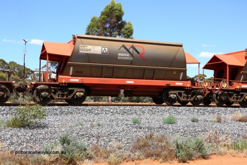 190107 0636
Binduli, on empty Mineral Resources Ltd iron ore train service from Esperance to Koolyanobbing 2034 with MRL's MHPY type iron ore waggon MHPY 00330 built by CSR Yangtze Co China serial 2014/382-330 in 2014 as a batch of 382 units, these bottom discharge hopper waggons are operated in 'married' pairs.
Keywords: MHPY-type;MHPY00330;2014/382-330;CSR-Yangtze-Rolling-Stock-Co-China;