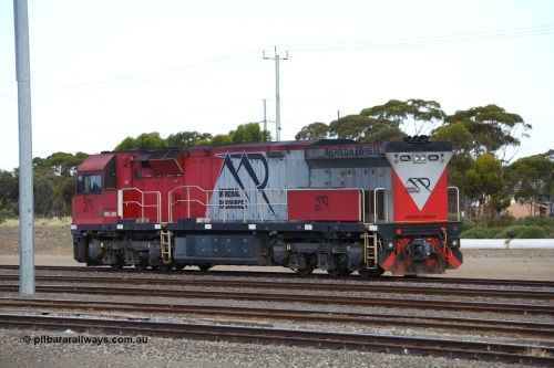190107 0660
West Kalgoorlie, Mineral Resources MRL class loco MRL 006 'Merredin Express' with serial R-0113-05/14-509 a UGL Rail Broadmeadow NSW built GE model C44ACi model locomotive built in 2014 with 4354 horsepower.
Keywords: MRL-class;MRL006;UGL-Rail-NSW;GE;C44ACi;R-0113-05/14-509;