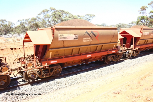 190129 4240
Binduli, on Mineral Resources Ltd loaded iron ore train service from Koolyanobbing to Esperance #3033 with MRL's MHPY type iron ore waggon MHPY 00006 built by CSR Yangtze Co China serial 2014/382-6 in 2014 as a batch of 382 units, these bottom discharge hopper waggons are operated in 'married' pairs.
Keywords: MHPY-type;MHPY00006;2014/382-6;CSR-Yangtze-Co-China;