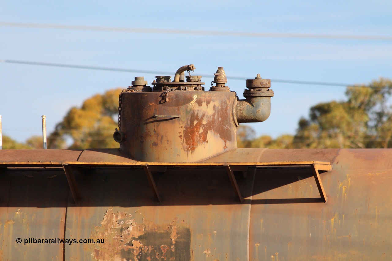 131024 IMG 0658
West Kalgoorlie, detail image of AZWY 30373 'Sputnik' loco oil and sand waggon. Peter Donaghy image.
Keywords: Peter-D-Image;AZWY-type;AZWY30373;Tomlinson-Steel-WA;WFX-type;WQCX-type;WSP-type;