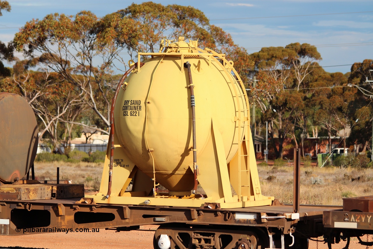 131024 IMG 0660
West Kalgoorlie, detail image of AZWY 30373 'Sputnik' loco oil and sand waggon. Peter Donaghy image.
Keywords: Peter-D-Image;AZWY-type;AZWY30373;Tomlinson-Steel-WA;WFX-type;WQCX-type;WSP-type;