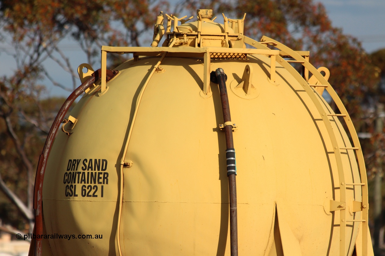 131024 IMG 0664
West Kalgoorlie, detail image of AZWY 30373 'Sputnik' loco oil and sand waggon. Peter Donaghy image.
Keywords: Peter-D-Image;AZWY-type;AZWY30373;Tomlinson-Steel-WA;WFX-type;WQCX-type;WSP-type;