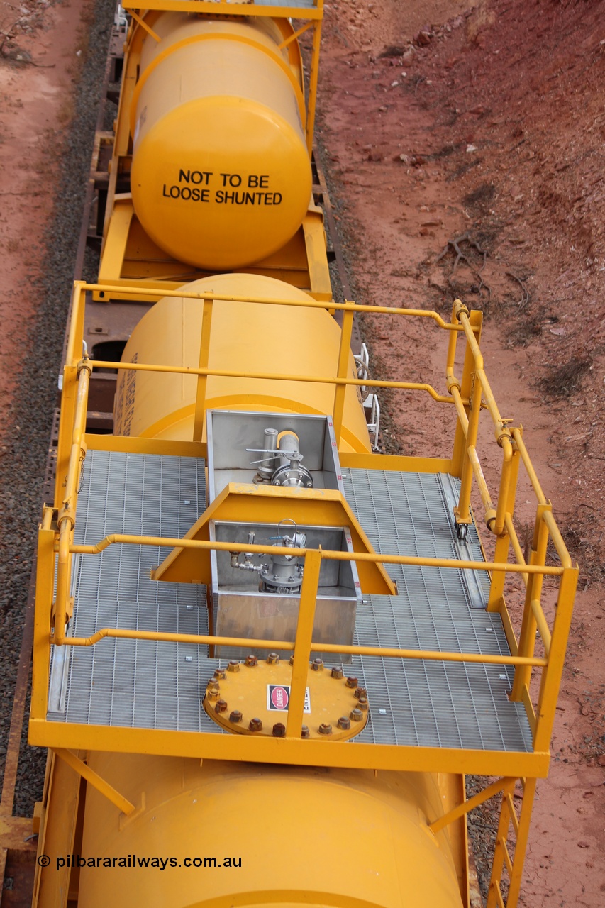 150201 IMG 3769
Binduli, top view of loading platform of CSA type sulphuric acid tank, built by Acid Plant Management Services WA. Peter Donaghy image.
Keywords: Peter-D-Image;CSA-type;AQHY-type;