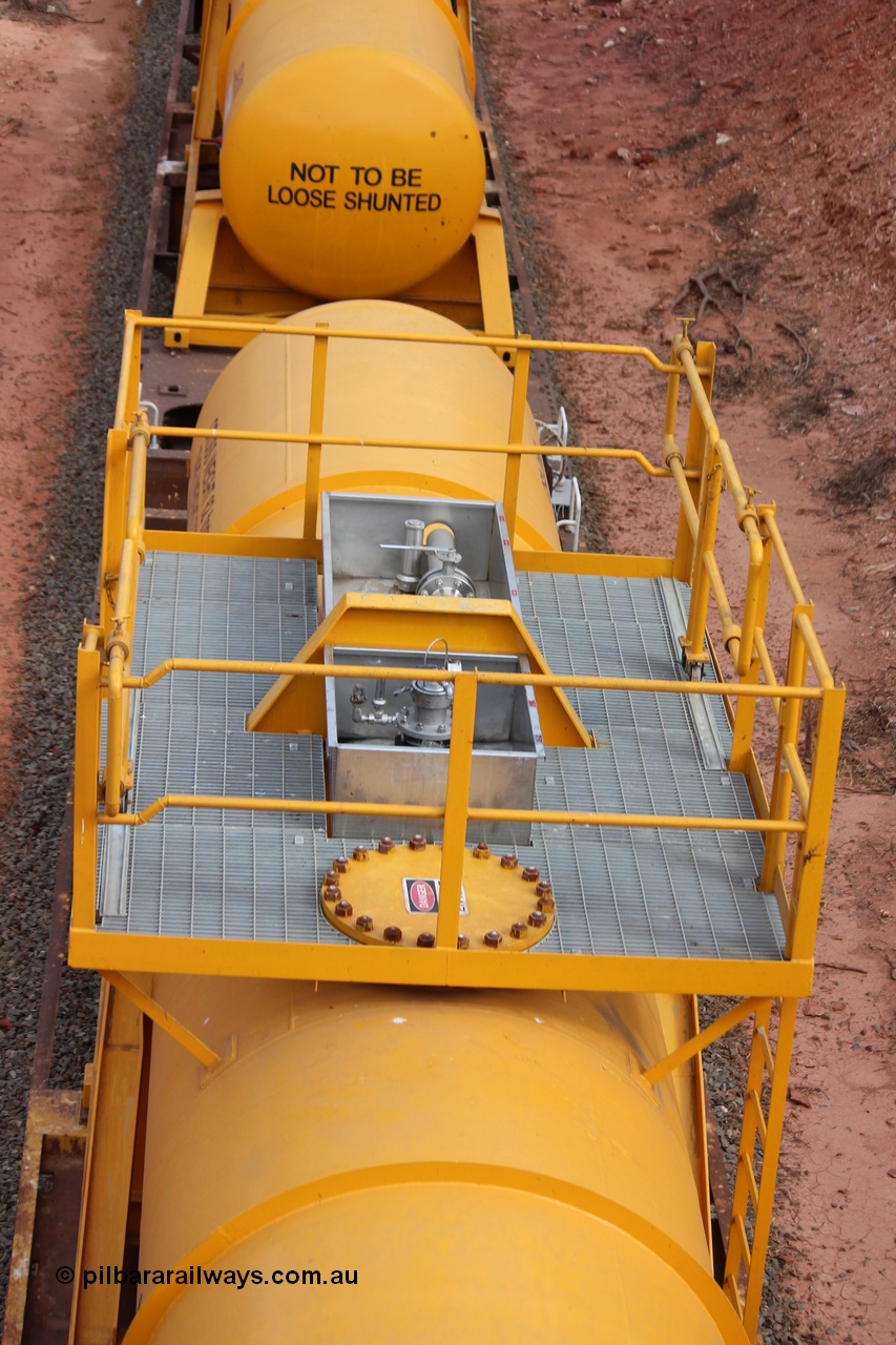 150201 IMG 3770
Binduli, top view of loading platform of CSA type sulphuric acid tank, built by Acid Plant Management Services WA. Peter Donaghy image.
Keywords: Peter-D-Image;CSA-type;AQHY-type;