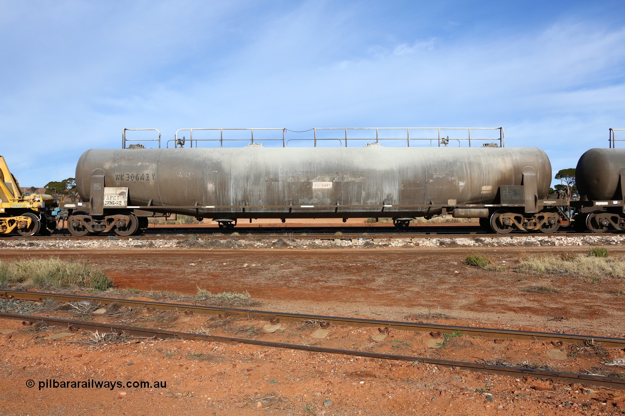 160523 2797
Parkeston, APKY 30642, one of two built by WAGR Midland Workshops in 1970 as WK type pneumatic discharge bulk cement waggon.
Keywords: APKY-type;APKY30642;WAGR-Midland-WS;WK-type;