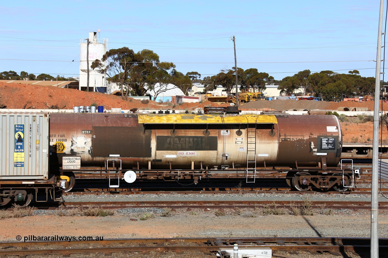 160531 9882
West Kalgoorlie, diesel fuel tank waggon ATEY 4725, BP Oil service, ex Ampol, other codes include ex NSW NTAF, WTEF and WTEY.
Keywords: ATEY-type;ATEY4725;NTAF-type;WTEF-type;WTEY-type;