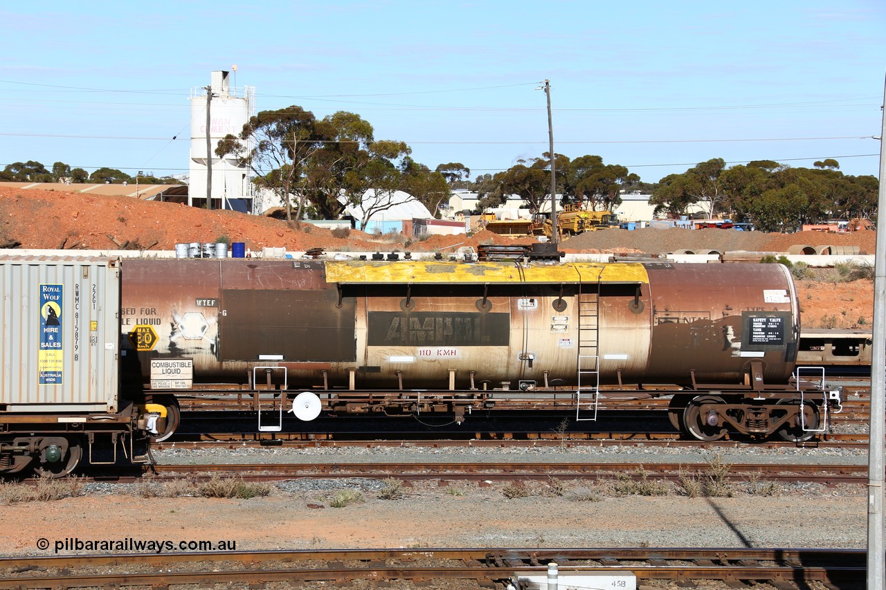 160531 9883
West Kalgoorlie, diesel fuel tank waggon ATEY 4725, BP Oil service, ex Ampol, other codes include ex NSW NTAF, WTEF and WTEY.
Keywords: ATEY-type;ATEY4725;NTAF-type;WTEF-type;WTEY-type;