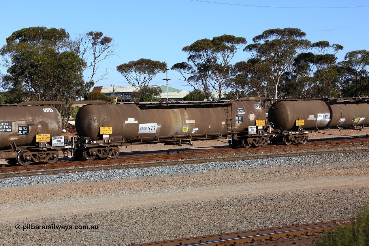 160531 9956
West Kalgoorlie, diesel fuel tanker ATPF 572, Shell Fleet No. TR707, built by WAGR Midland Workshops in 1974 for Shell, capacity of 80500 litres.
Keywords: ATPF-type;ATPF572;WAGR-Midland-WS;WJP-type;