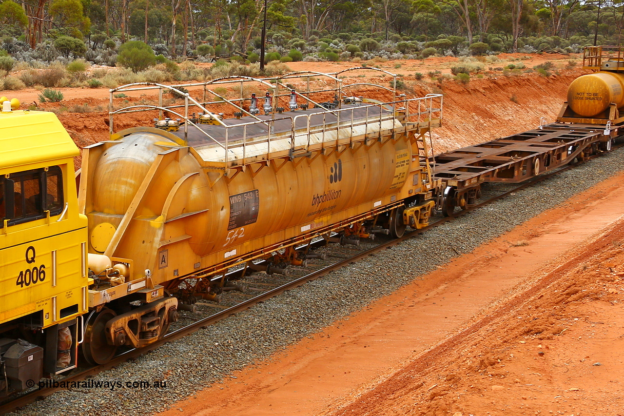 190109 1405
Binduli, WNB type pneumatic discharge nickel concentrate waggon WNB 542, one of six units built by Bluebird Rail Services SA in 2010 for BHP Billiton.
Keywords: WNB-type;WNB542;Bluebird-Rail-Operations-SA;