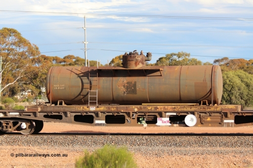 131024 IMG 0657
West Kalgoorlie, detail image of AZWY 30373 'Sputnik' loco oil and sand waggon. Peter Donaghy image.
Keywords: Peter-D-Image;AZWY-type;AZWY30373;Tomlinson-Steel-WA;WFX-type;WQCX-type;WSP-type;