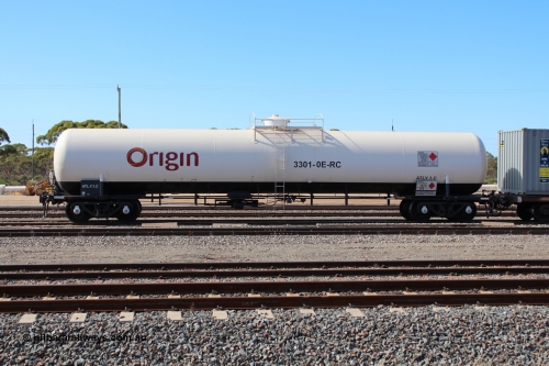 140309 IMG 1760
West Kalgoorlie, ATLY type gas tank waggon ATLY 1, built by Comeng NSW in 1968 as a Tg type tank waggon for Boral Gas as Tg 1 on the South Australian Railways, to the VR as TWF type TWF 10 in 1979, then later in 1979 to VTGX type. Off VR register 1988 and to AN as ATLX type ATLX 1, then to ATLY. Peter Donaghy image.
Keywords: Peter-D-Image;ATLY-type;ATLY1;Comeng-NSW;Tg-type;Tg1;TWF-type;TWF10;VTGX-type;ATLX-type;