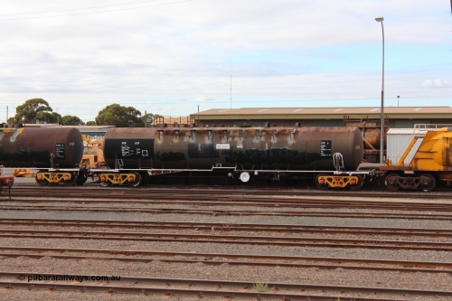 140406 IMG 1920
West Kalgoorlie, NTBF 6119 fuel tank waggon, originally built by Comeng NSW in 1975 as SCA type SCA 270 69000 litre bitumen tank waggon for Shell NSW, diesel capacity of 62700 litres. Peter Donaghy image.
Keywords: Peter-D-Image;NTBF-type;NTBF6119;Comeng-NSW;SCA-type;SCA270;